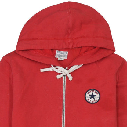 Mens UK Size M Converse Red Full Zip Hoodie