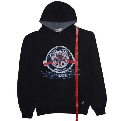 Mens UK Size XL Lonsdale Black Pullover Hoodie