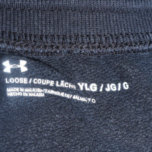 Under Armour Boys Black Jogger Trousers YLG Fleece Activewear