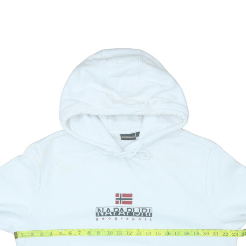 Mens UK Size XL Napapijri White Pullover Hoodie