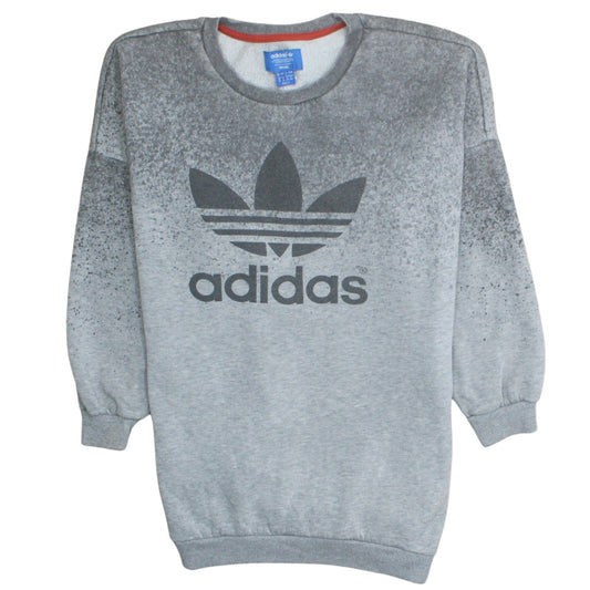 Additional front view of Adidas unisex grey pullover crew neck sweatshirt, size L