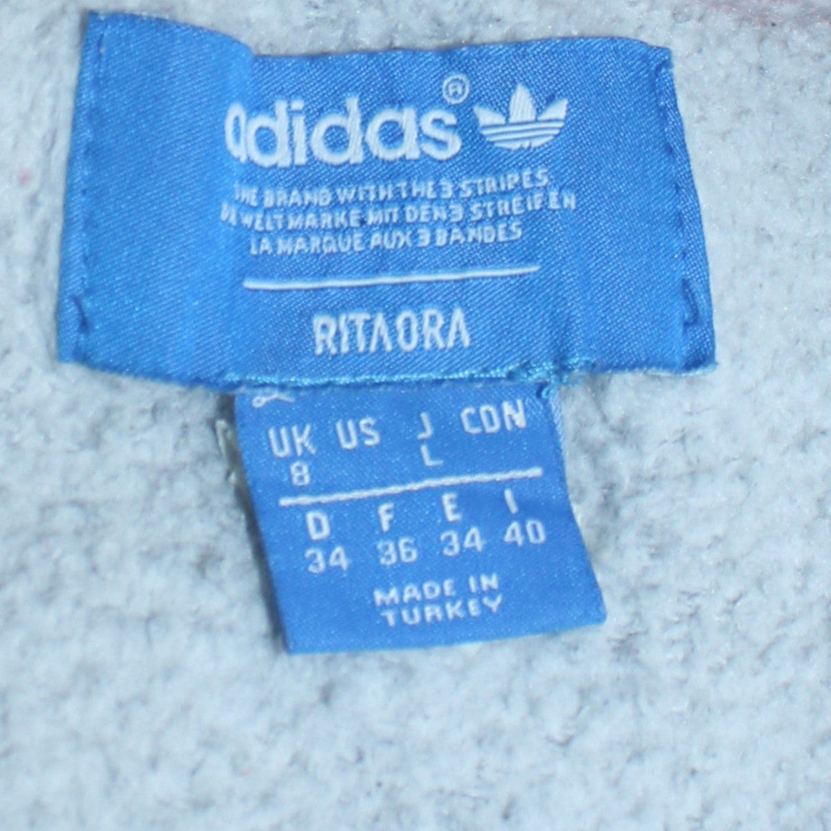 Unisex Adults UK Size L adidas Grey Pullover Sweatshirt