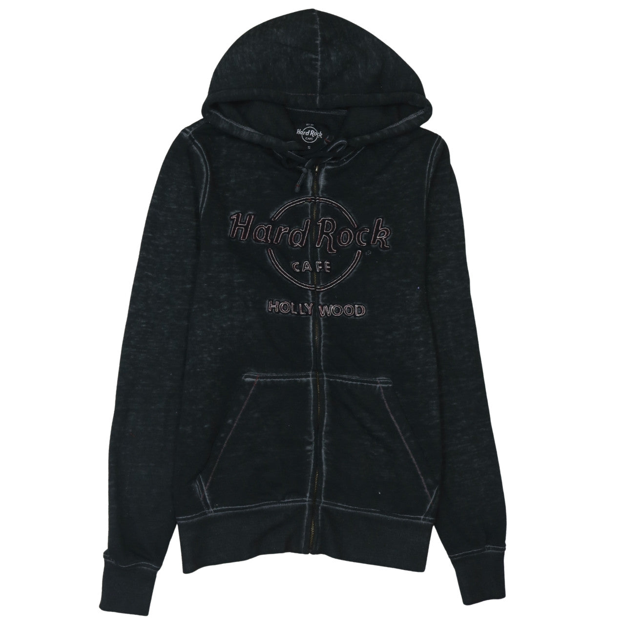 Mens UK Size S Hard Rock Cafe Black Full Zip Hoodie