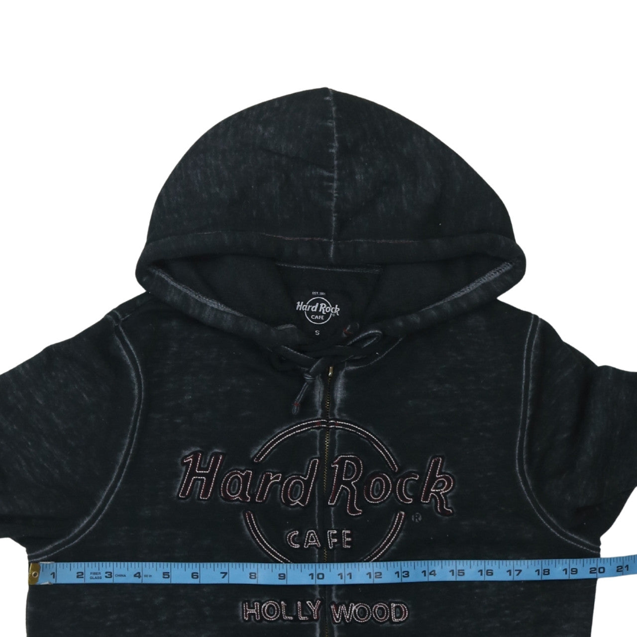 Mens UK Size S Hard Rock Cafe Black Full Zip Hoodie