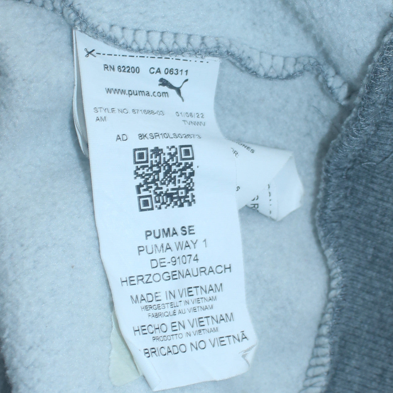 Mens UK Size XL PUMA Grey Pullover Hoodie