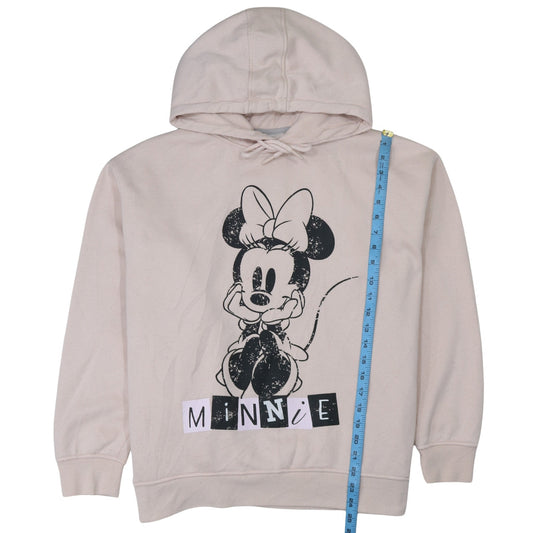 Primark Women Beige Minnie Mouse Pullover Hoodie XL Fleece Lined