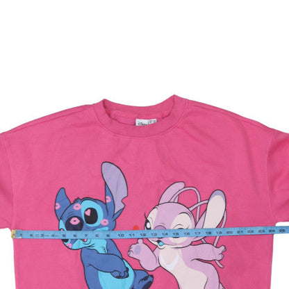 Womens UK Size 14/16 Disney Pink Pullover Sweatshirt