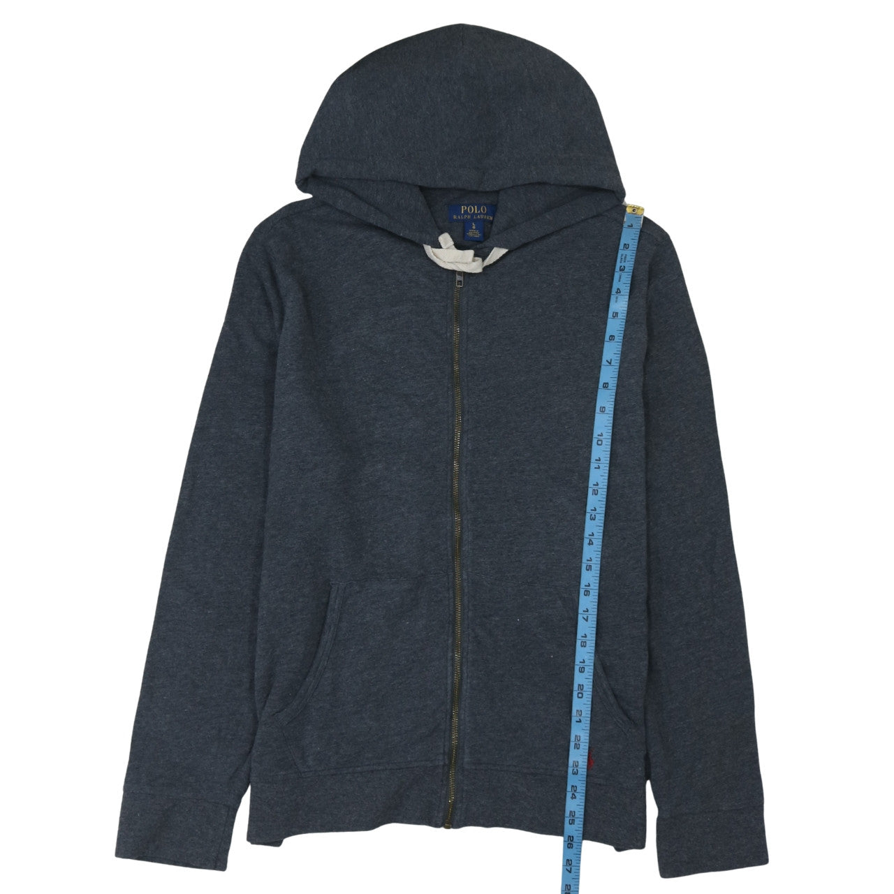 Mens UK Size L Polo Ralph Lauren Blue Full Zip Hoodie