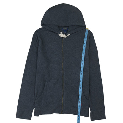 Mens UK Size L Polo Ralph Lauren Blue Full Zip Hoodie