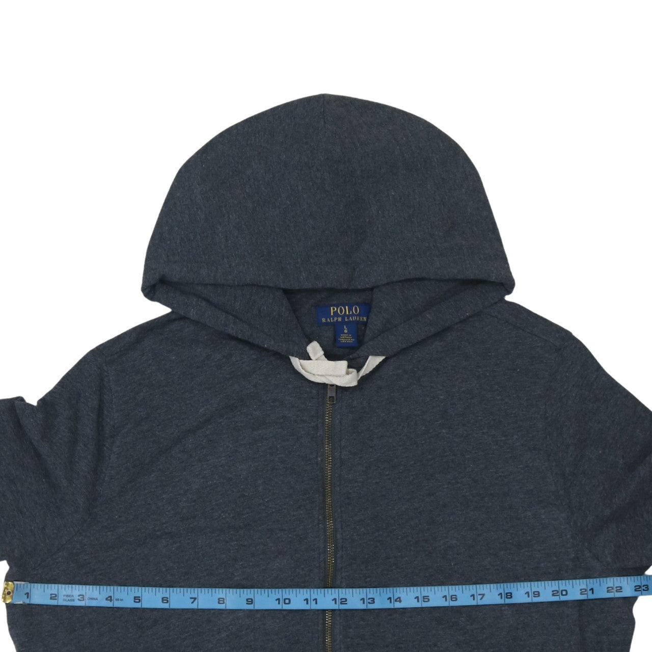 Mens UK Size L Polo Ralph Lauren Blue Full Zip Hoodie