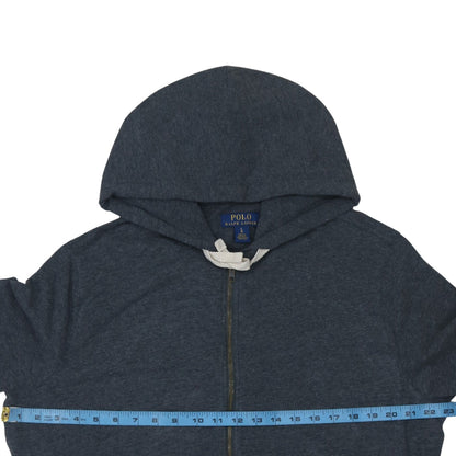 Mens UK Size L Polo Ralph Lauren Blue Full Zip Hoodie