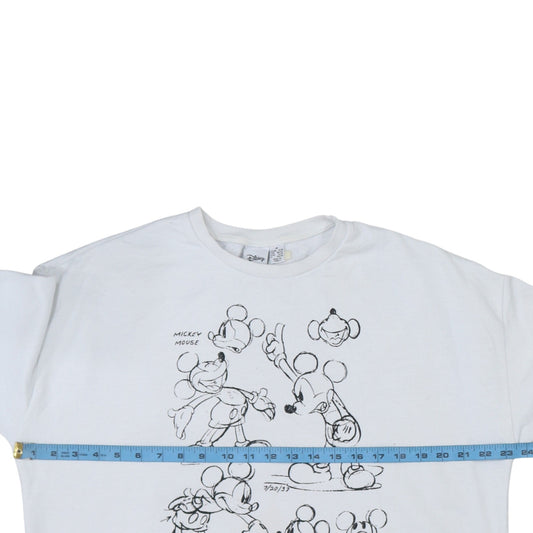 Primark Disney Women White Mickey Mouse Sweatshirt M 12/14 Crew Neck