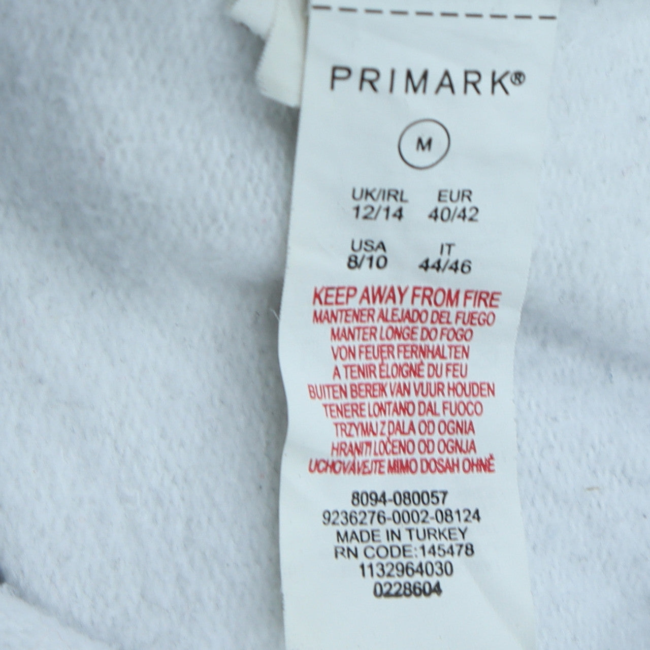 Womens UK Size M Primark White Pullover Sweatshirt