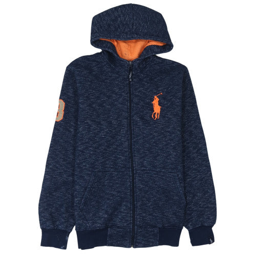Mens UK Size L Polo Sport Ralph Lauren Blue Full Zip Hoodie