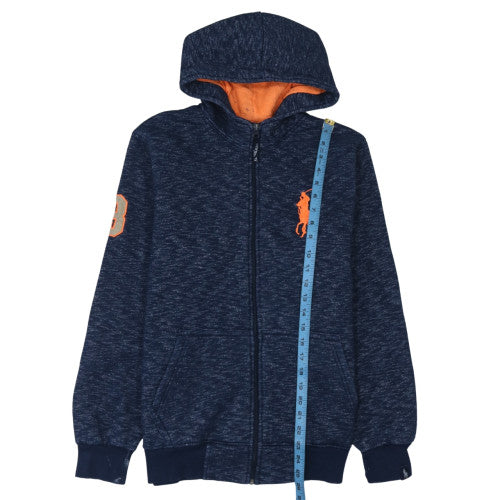 Mens UK Size L Polo Sport Ralph Lauren Blue Full Zip Hoodie