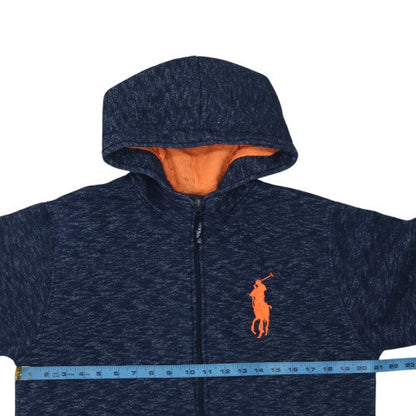 Mens UK Size L Polo Sport Ralph Lauren Blue Full Zip Hoodie