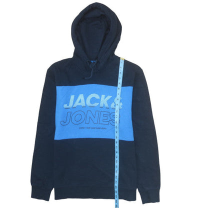 Mens UK Size M JACK & JONES Blue Pullover Hoodie