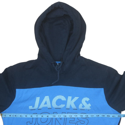 Mens UK Size M JACK & JONES Blue Pullover Hoodie