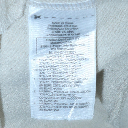Mens UK Size L Reebok Beige Full Zip Hoodie