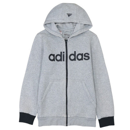 Boys UK Size 13-14 Years adidas Grey Full Zip Hoodie