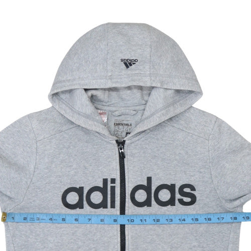 Boys UK Size 13-14 Years adidas Grey Full Zip Hoodie