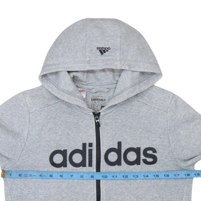 Boys UK Size 13-14 Years adidas Grey Full Zip Hoodie