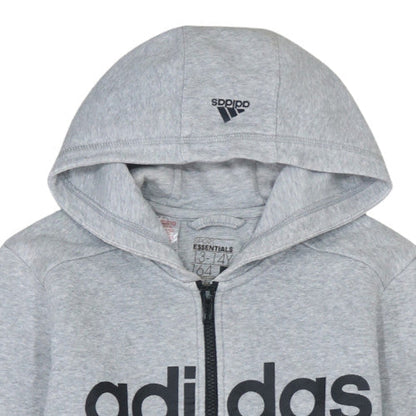 Boys UK Size 13-14 Years adidas Grey Full Zip Hoodie