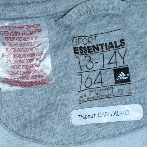 Boys UK Size 13-14 Years adidas Grey Full Zip Hoodie