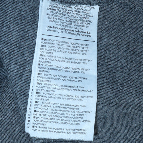 Mens UK Size L Nike Grey Full Zip Hoodie