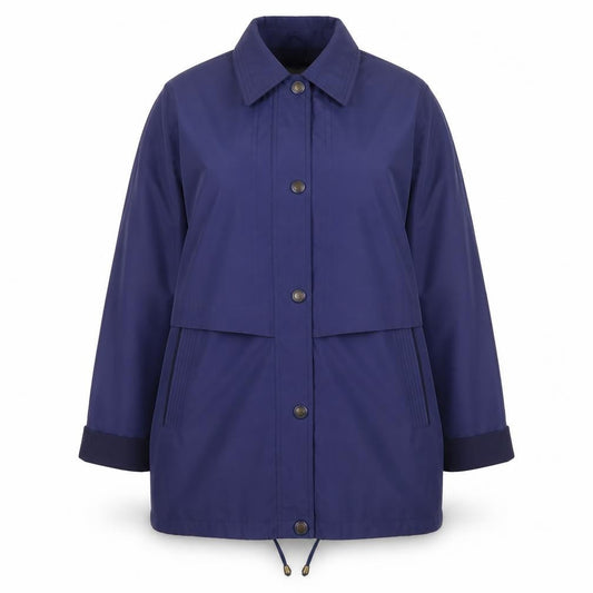 EWM Women Blue Size 18 Polyester Lined Mid-Length Parka Jacket