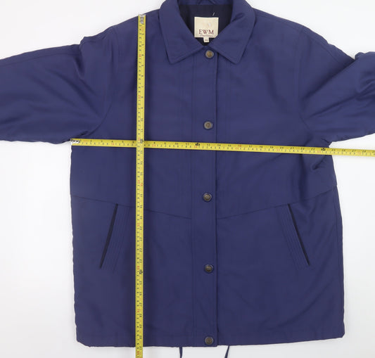 EWM Women Blue Size 18 Polyester Lined Mid-Length Parka Jacket