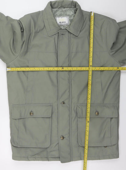 Aldon Men's Green Mid-Length Lined Outdoor Jacket Size M