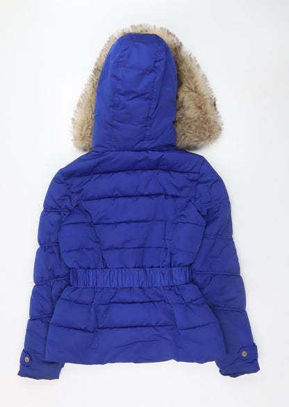 Womens UK Size 8 River Island Blue Puffer Jacket