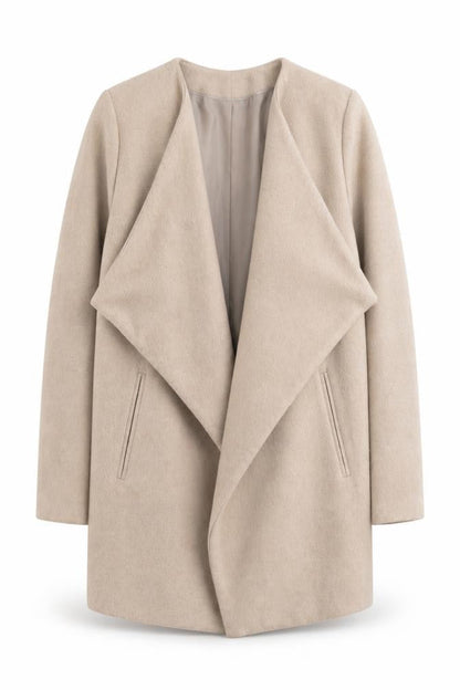 Dorothy Perkins Women Beige Size 12 Mid-Length Lined Open Coat