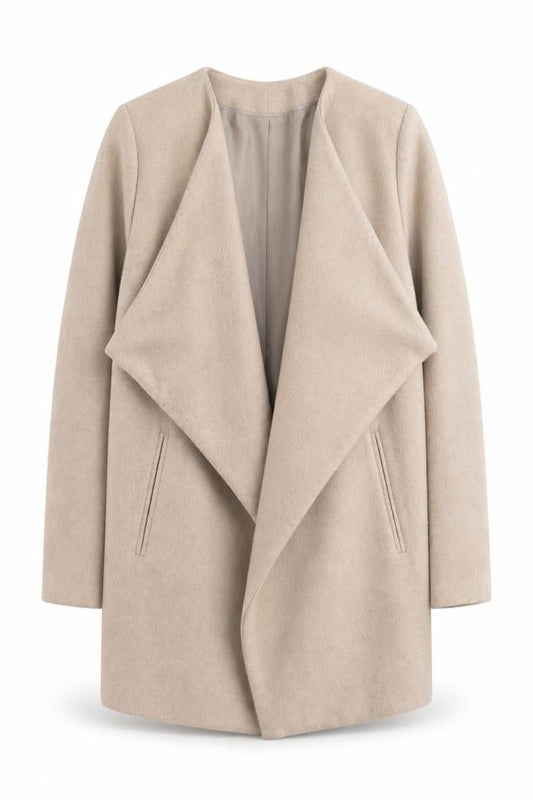 Dorothy Perkins Women Beige Size 12 Mid-Length Lined Open Coat