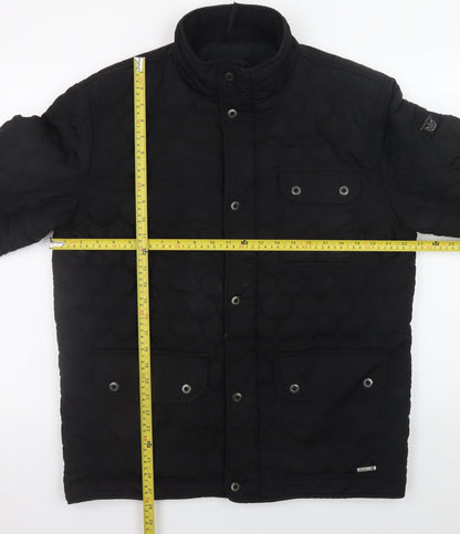 Mens UK Size L Firetrap Black Quilted Coat