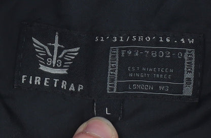 Mens UK Size L Firetrap Black Quilted Coat