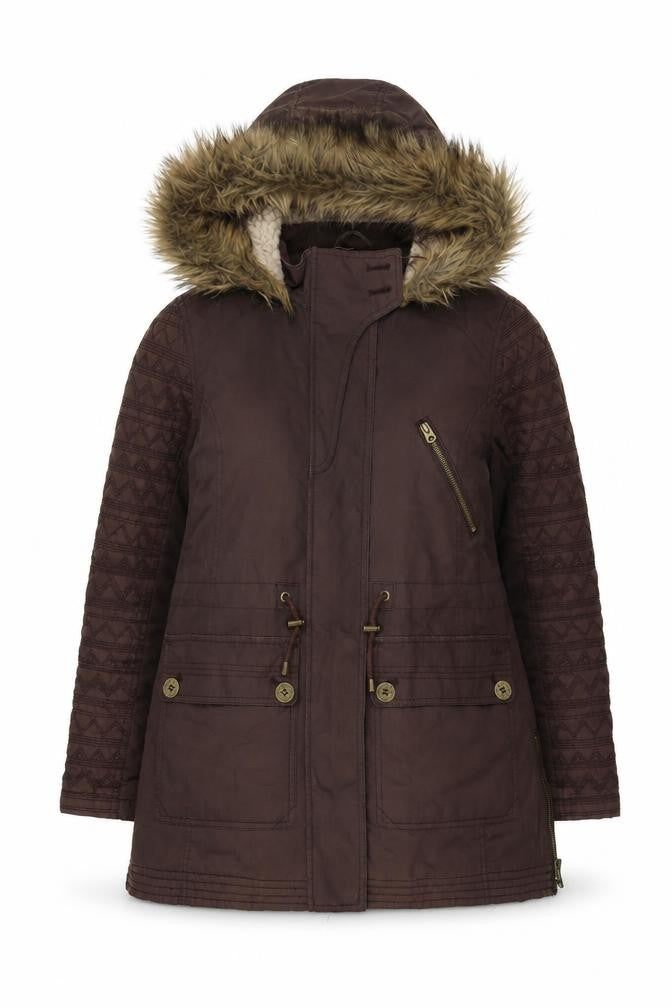Womens UK Size 12 Mantaray Brown Parka Coat