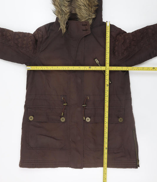Womens UK Size 12 Mantaray Brown Parka Coat