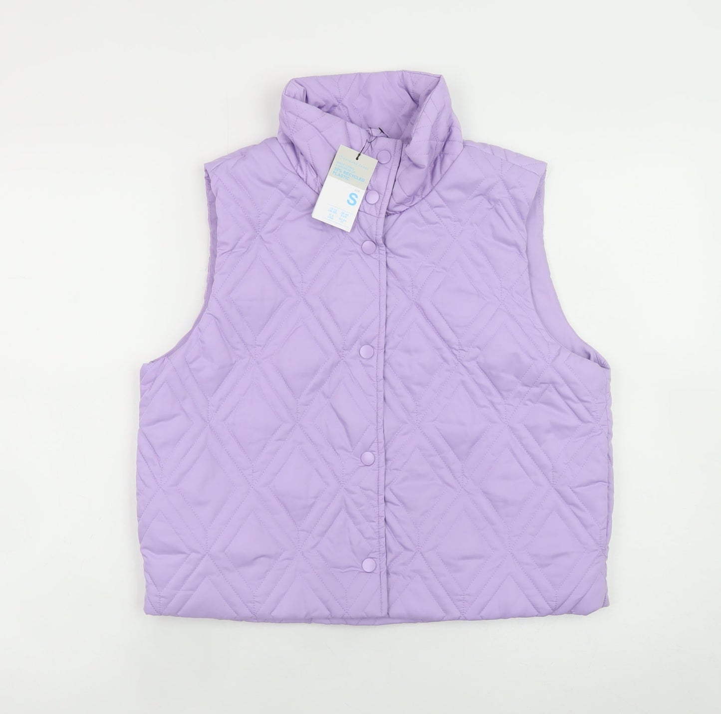 Womens UK Size S Primark Cares Purple Quilted Coat
