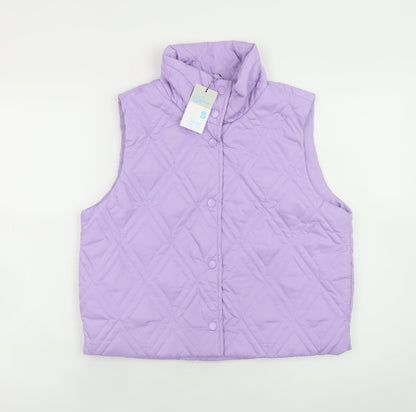 Womens UK Size S Primark Cares Purple Quilted Coat