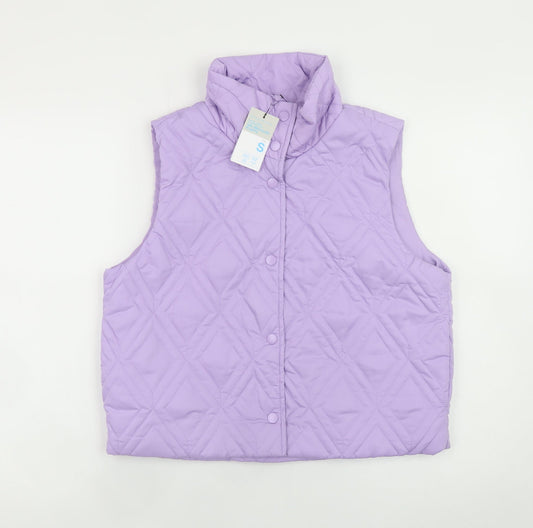 Womens UK Size S Primark Cares Purple Quilted Coat