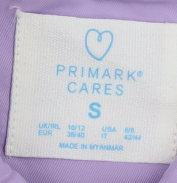 Womens UK Size S Primark Cares Purple Quilted Coat