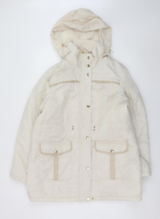 Womens UK Size 14 Gabriella Vicenza Ivory Puffer Jacket