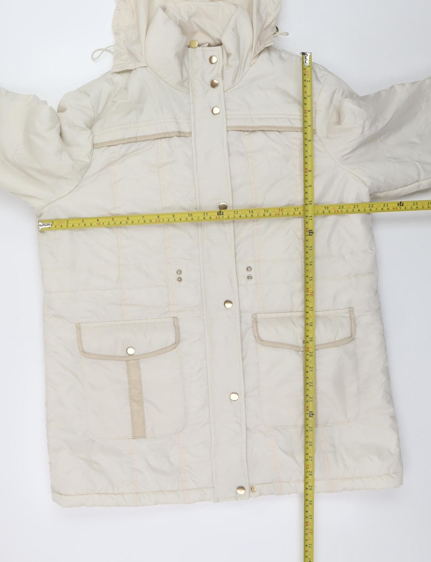 Womens UK Size 14 Gabriella Vicenza Ivory Puffer Jacket