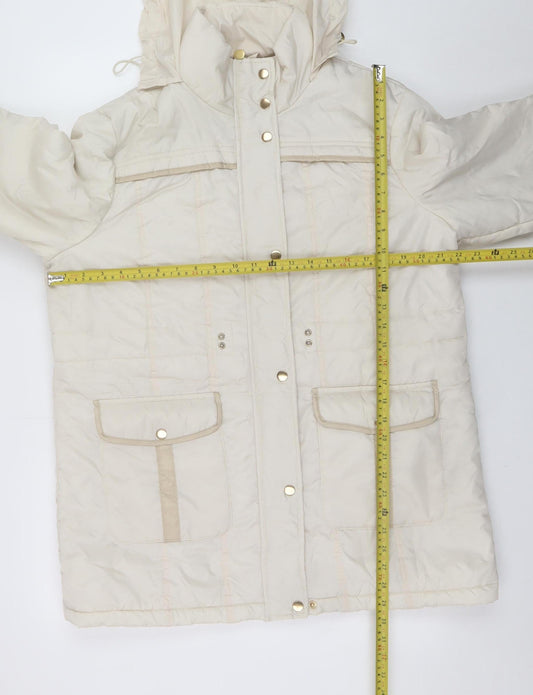 Womens UK Size 14 Gabriella Vicenza Ivory Puffer Jacket