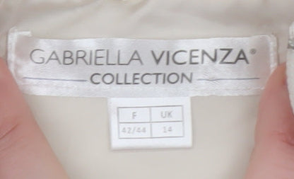 Womens UK Size 14 Gabriella Vicenza Ivory Puffer Jacket