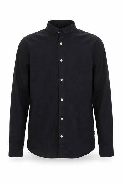 ONLY & SONS Men's Black Regular Fit Long Sleeve Band Collar Button-Up Shirt M