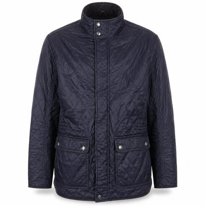 Grey Hawk Men's Blue Quilted Cotton Jacket L Regular Fit Mid-Length