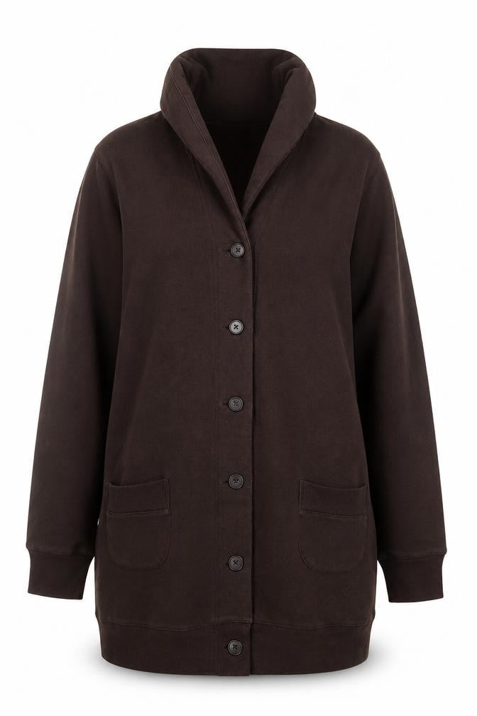 Lands' End Women's Brown Mid-Length Knit Coatigan Size M